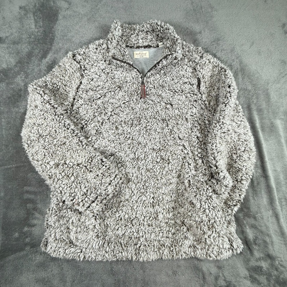 Weatherproof Vintage Women's Gray/Black Mix 1/4 Zip Sherpa Fleece Size Large